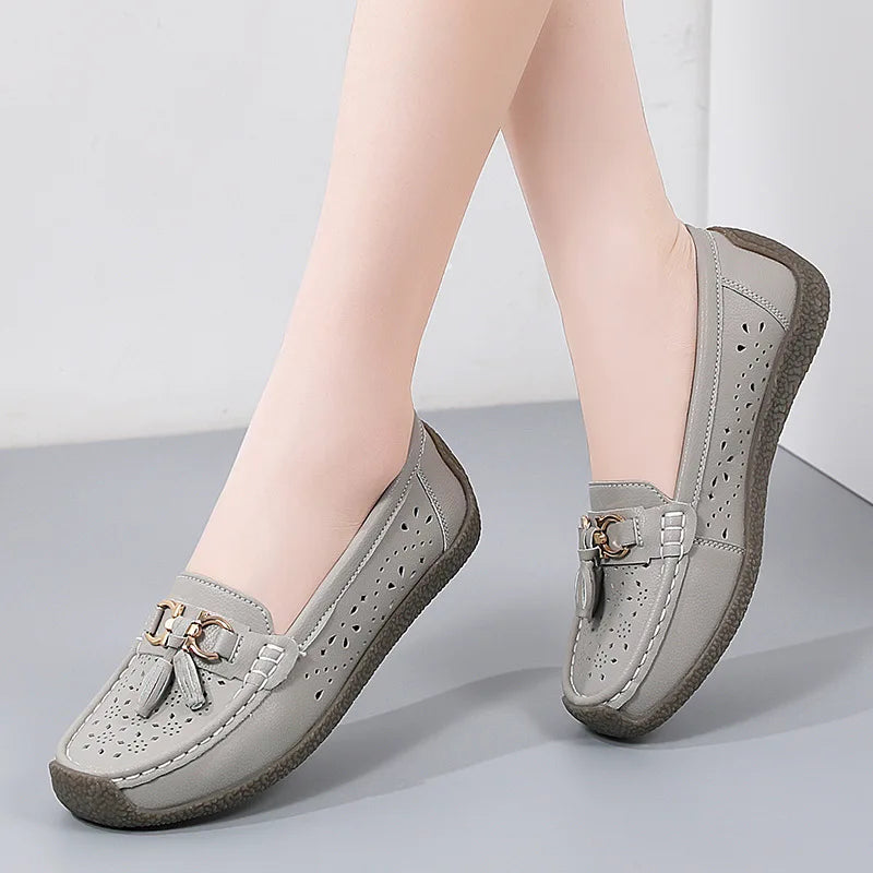 2025 New Loafers Women Summer Fashion Round Toe Nurse Shoes Soft Sole Non-slip Flat Shoes Breathable Casual Sports Women's Shoes