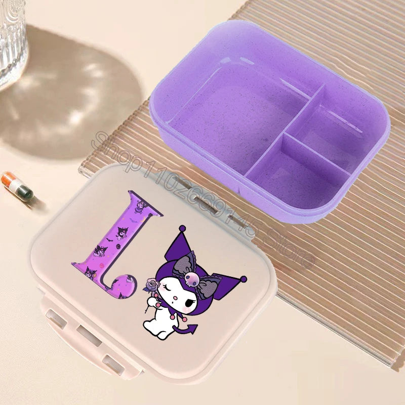Kuromi Bento Lunch Box Sanrio Cartoon Letter A-Z Lunch Box Cute Girls School Food Storage Containers Children Birthday Gifts