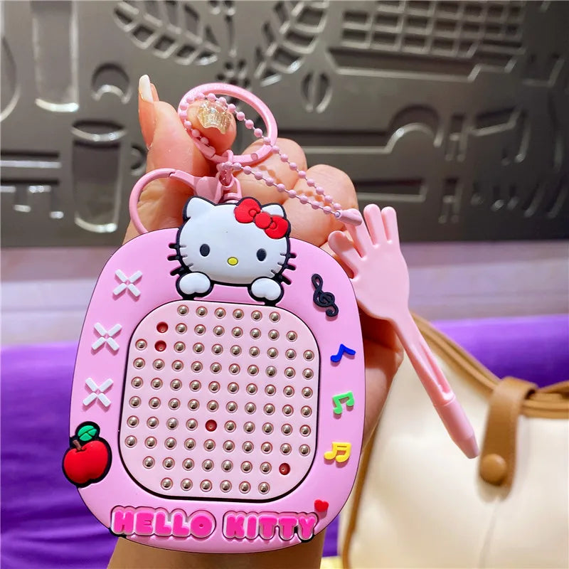 Cartoon Sanrio Hello Kitty Cute Anime Peripherals Toy Maze Decompression Healing Magnetic Suction Steel Ball Graffiti Key Chain
