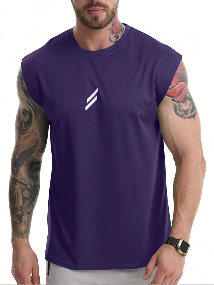 新作 夏 フィットネス スポーツ タンクトップ メンズ 通気性 ゆったり メッシュ トレーニング ノースリーブ Tシャツ 速乾 ベスト 男性 フィットネスウェア