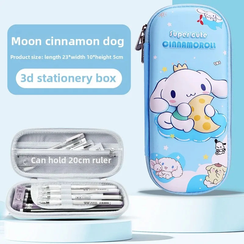 Kuromi & Cinnamoroll Pencil Case, Durable, 3D Stereoscopic Large Capacity Stationery Case Waterproof Drop Pencil Case