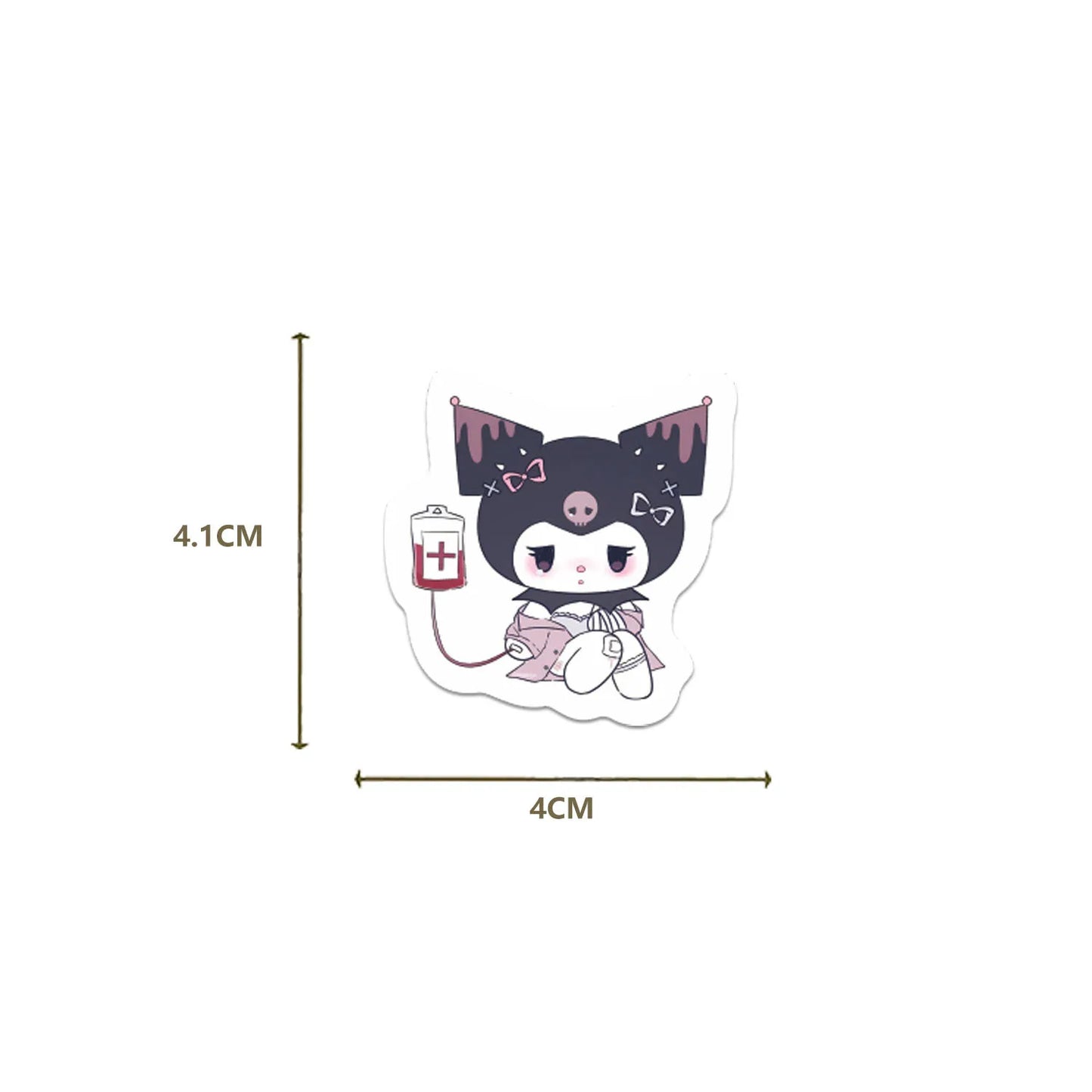 60pcs Kawaii Gothic Kuromi Stickers Hello Kitty for Kids Girls DIY Laptop Phone Diary Cute Cartoon Sanrio Sticker Decals