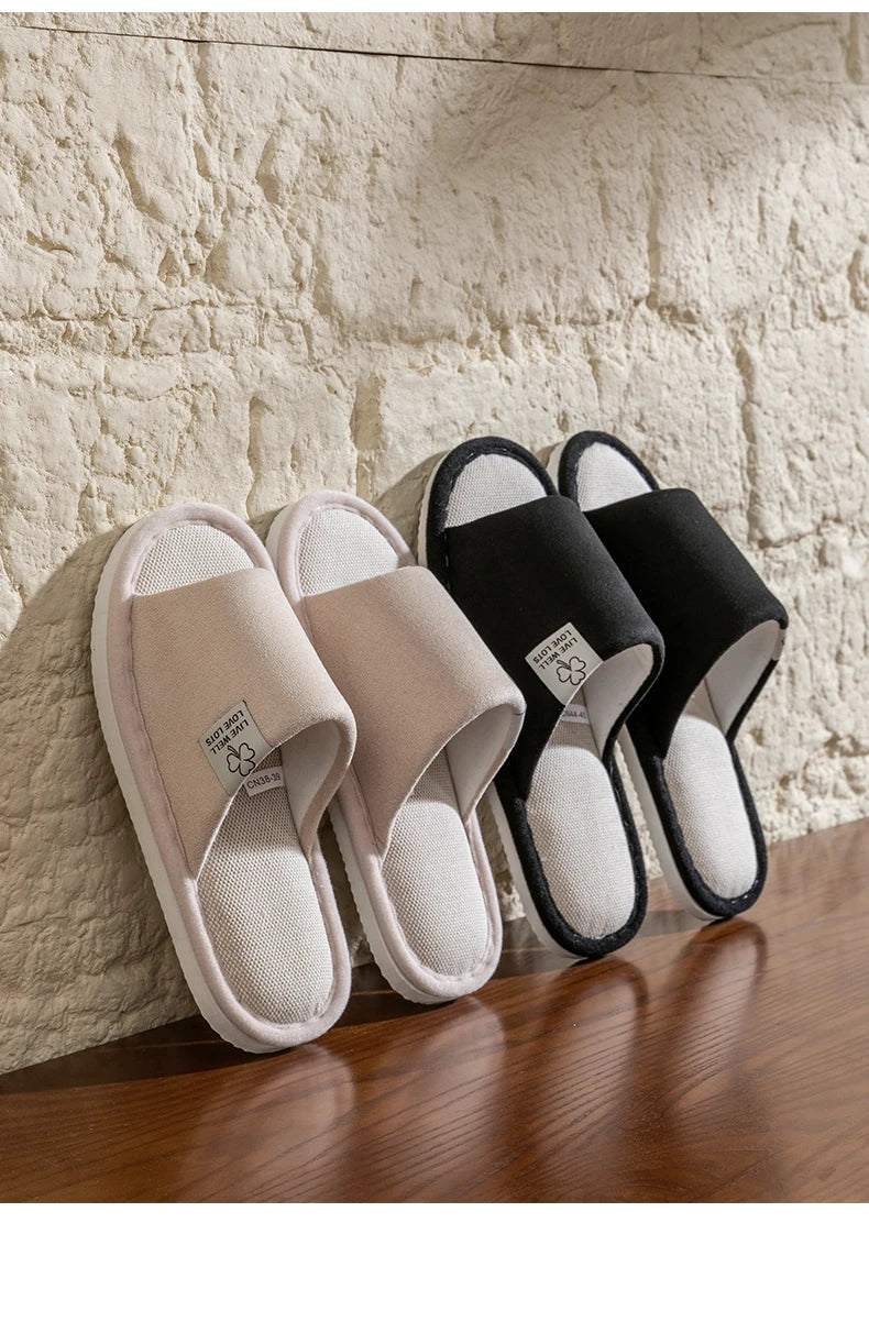 Slippers for Men,Non-Slip Soft-Soled Indoor House Slippers for Spring&Summer, All-Season Linen Home Comfortable Slippers