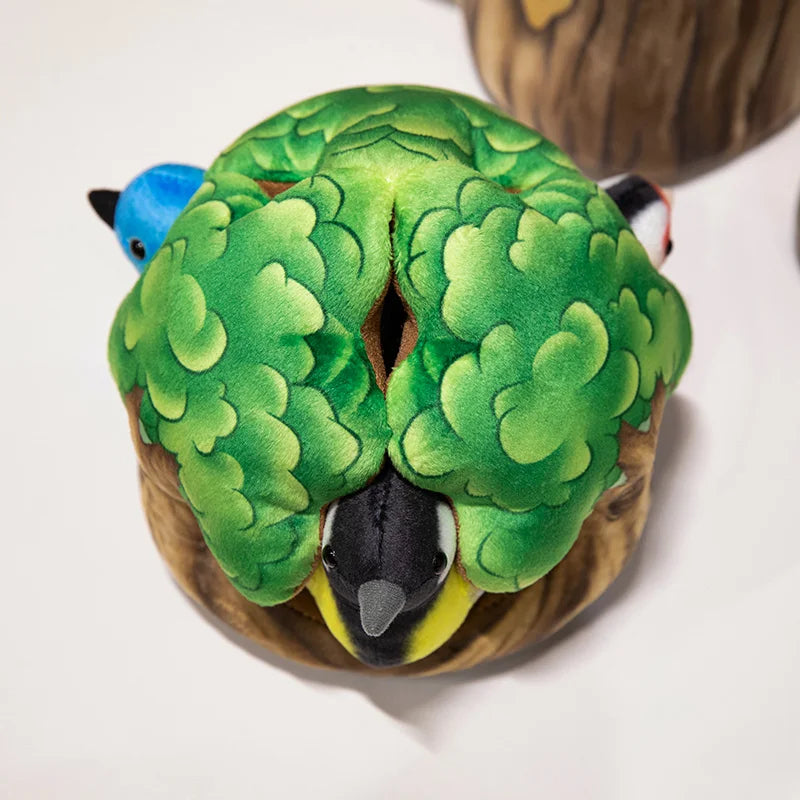 クリエイティブなぬいぐるみツリーハウスと鳥の人形のおもちゃシミュレーション切り株ぬいぐるみかわいい動物人形ホームオフィスの装飾女の子への面白いギフト