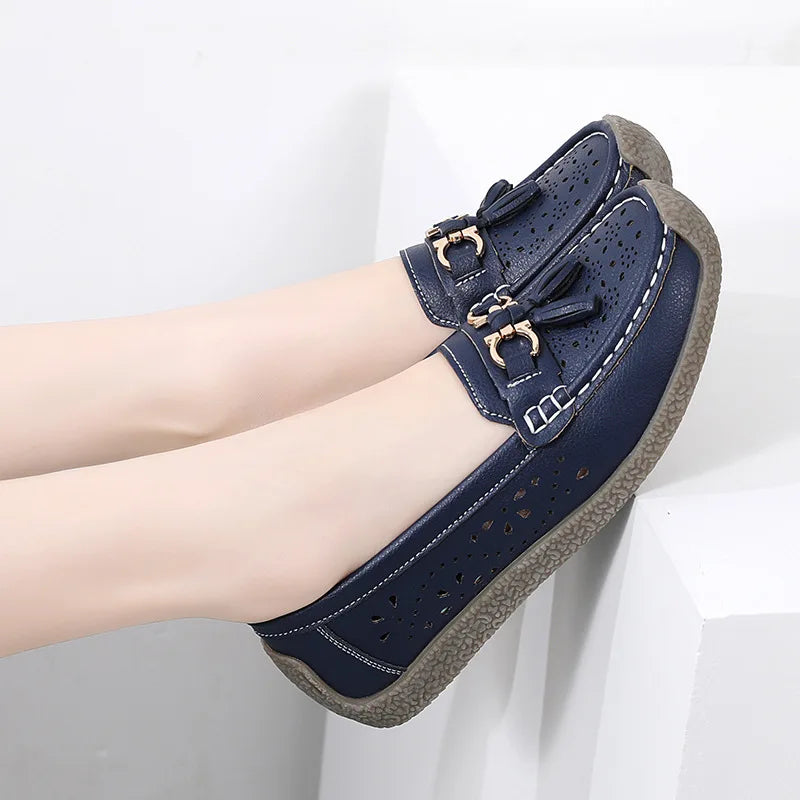 2025 New Loafers Women Summer Fashion Round Toe Nurse Shoes Soft Sole Non-slip Flat Shoes Breathable Casual Sports Women's Shoes