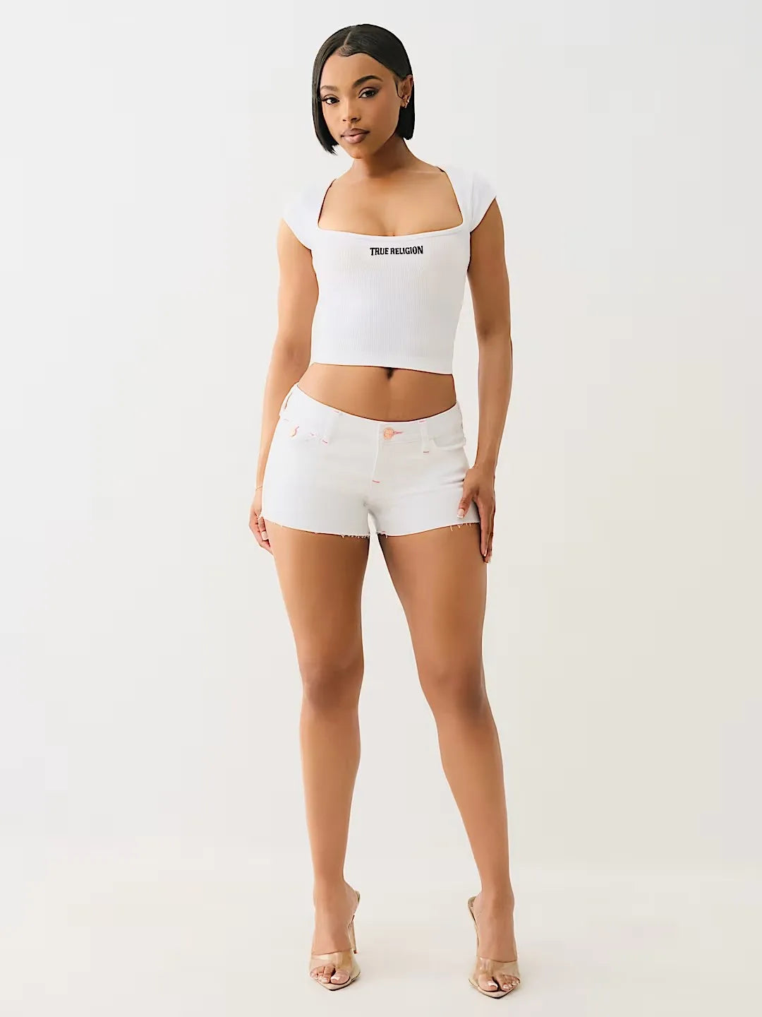 Y2k White Sexy Women Pencil Leggings Jeans American Retro Harajuku Hip Hop Pockets Embroidered Slim Jeans Low Waist Denim Shorts