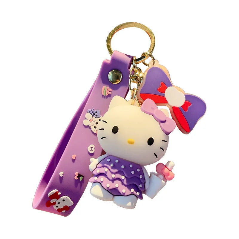 Hello Kitty Mini Model Keychain, Exquisite Cartoon Decorative Pendant, Suitable for Decorating Backpacks, Handbags, Keychains