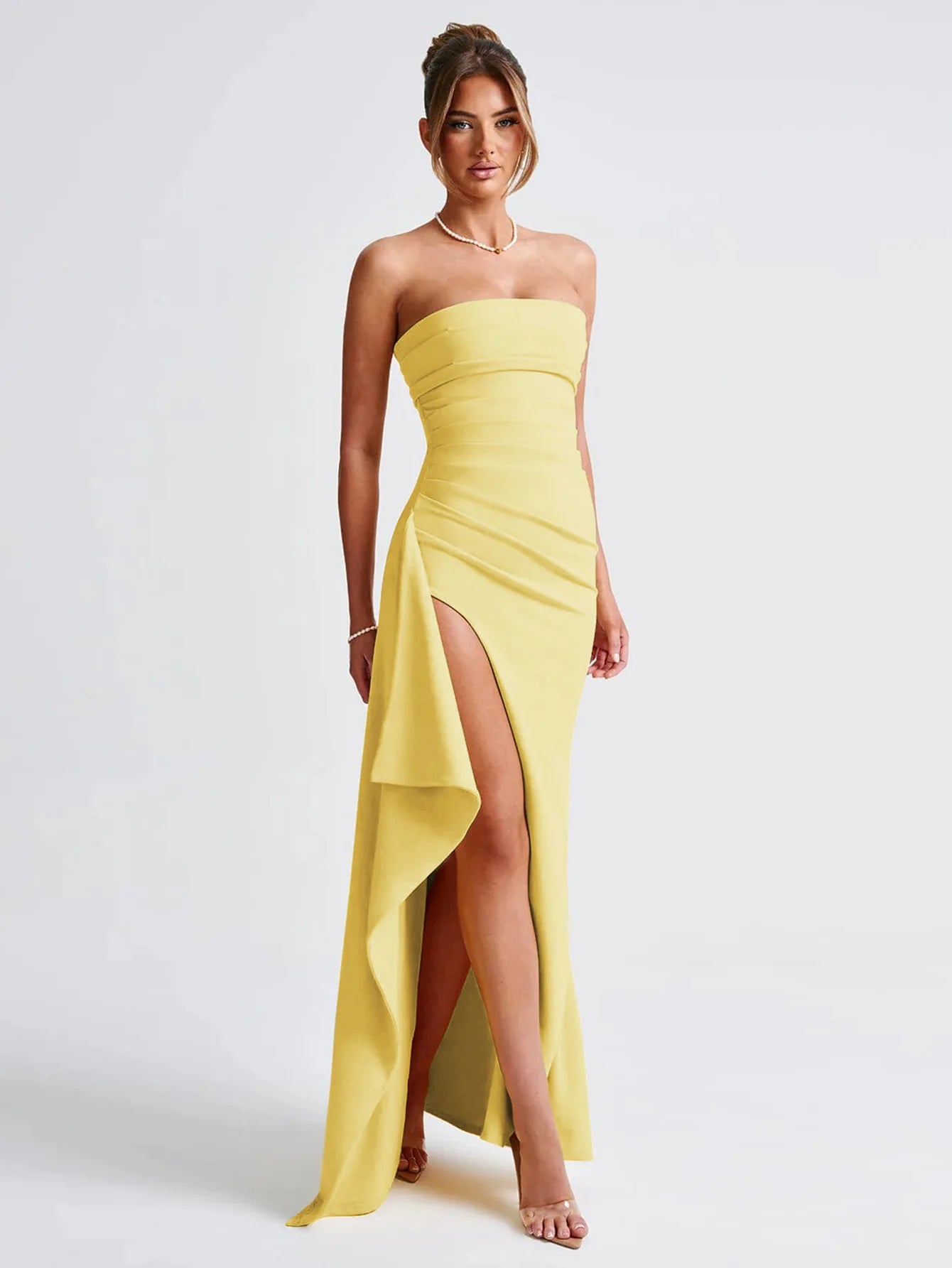 Giyu Sexy Club Evening Party Dresses Women 2025 Summer Slash Neck Backless Ruffles Split Maxi Long Dress Elegant Bodycon Robe