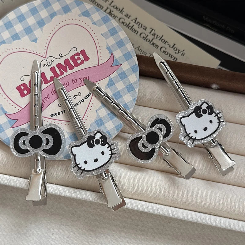 2/3/7pc Sanrio Hello Kitty Hairpin Pin Anime Cartoon Kuromi Cinnamoroll My Melody Barrettes Kawaii Hair Accessories Holiday Gift
