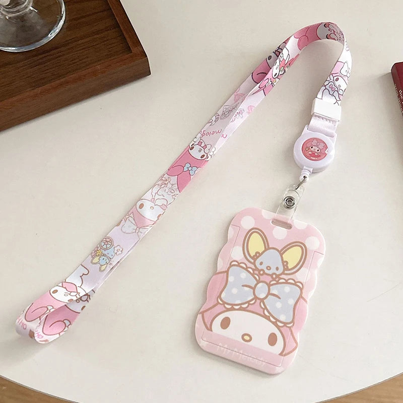 Sanrios Card Bag Cute Anime Figure Cinnamoroll Kuromi Id Bus Card Storage Case Holder Melody Pochacco Students Card Sleeve Gift