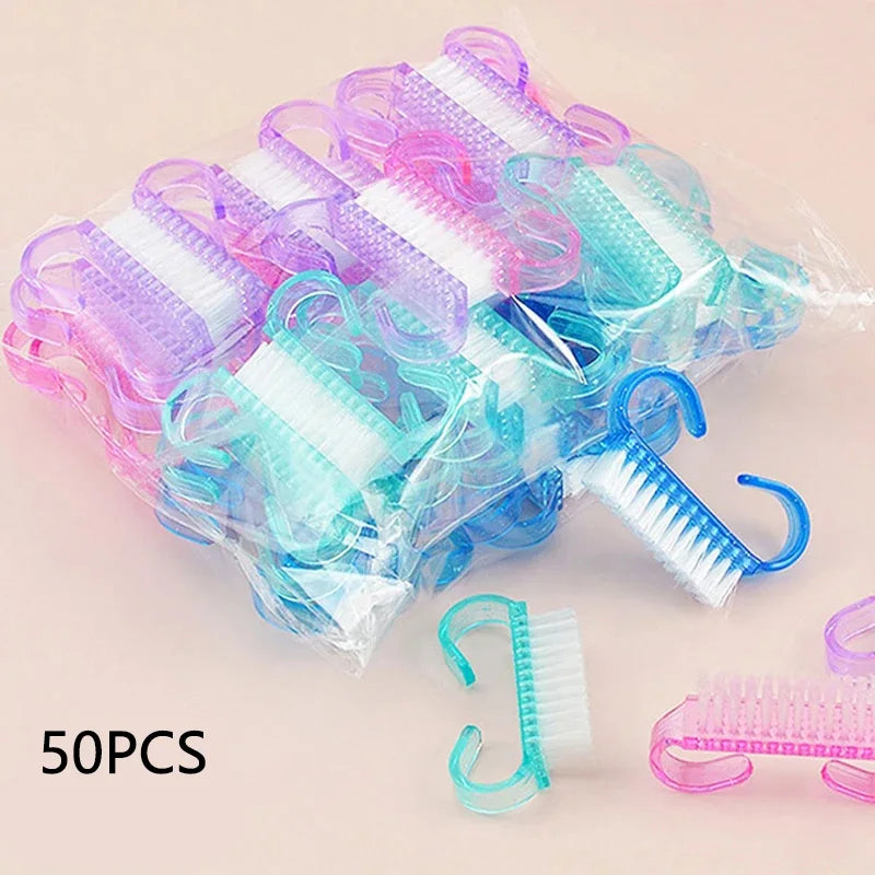 10/1個 プラスチック ネイルブラシ ミックスカラー ネイルハンドスクラブ クリーニングブラシ ダストクリーナー ネイルアート マニキュア ソフトリムーバーツール