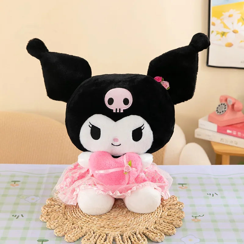 24CM Sanrio Anime Toys Kawaii Kuromi Mymelody Colorful Plush Love Series Stuffed Toy Plush Appease Doll Birthday Valentine Gift