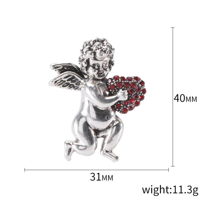 Enamel Angel Brooches for Women Unisex Cupid Love Character Pins Banquet Party Backpack Gifts Jewelry Accessories