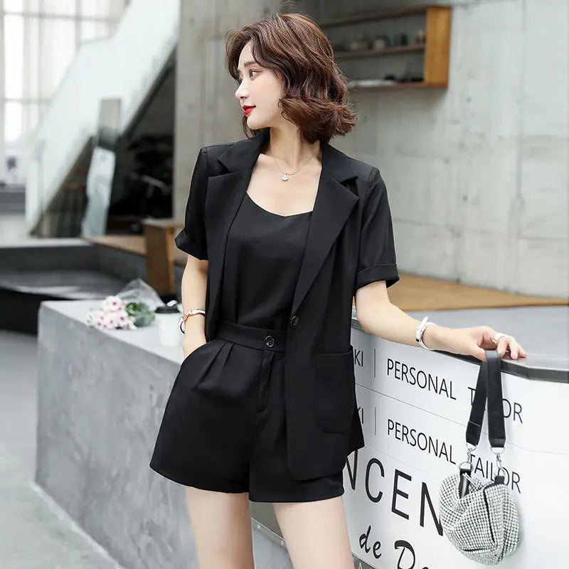 Set of Two Fashion Pieces for Women New In 2 Piece Outfits 2024 Summer Shorts Blazer Suits Elegant Cheap Women's Matching Sets