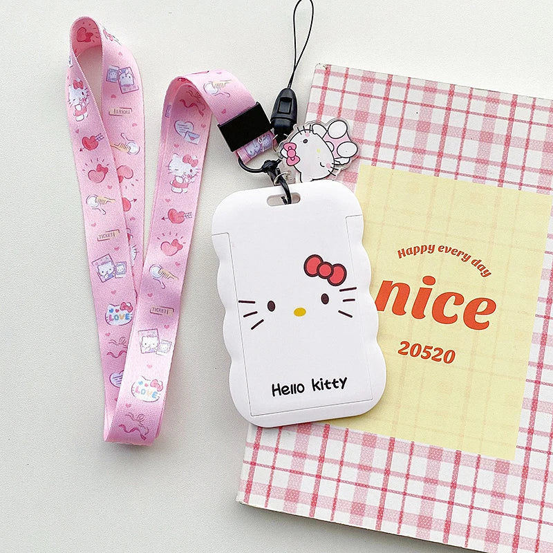 Sanrios Card Bag Cute Anime Figure Cinnamoroll Kuromi Id Bus Card Storage Case Holder Melody Pochacco Students Card Sleeve Gift