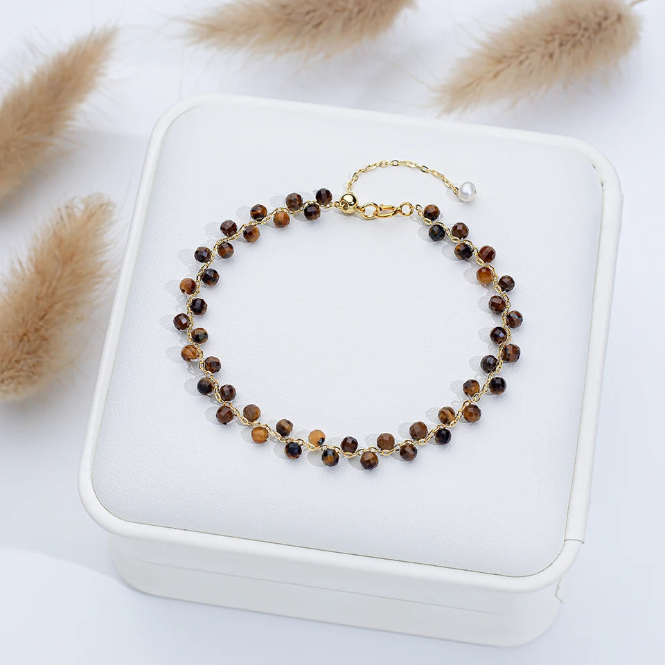 3MM Natural Stone Tourmaline Bracelet For Women on Hand Jewelry Party Wedding Luxury Gift AmethystSet Handmade New In