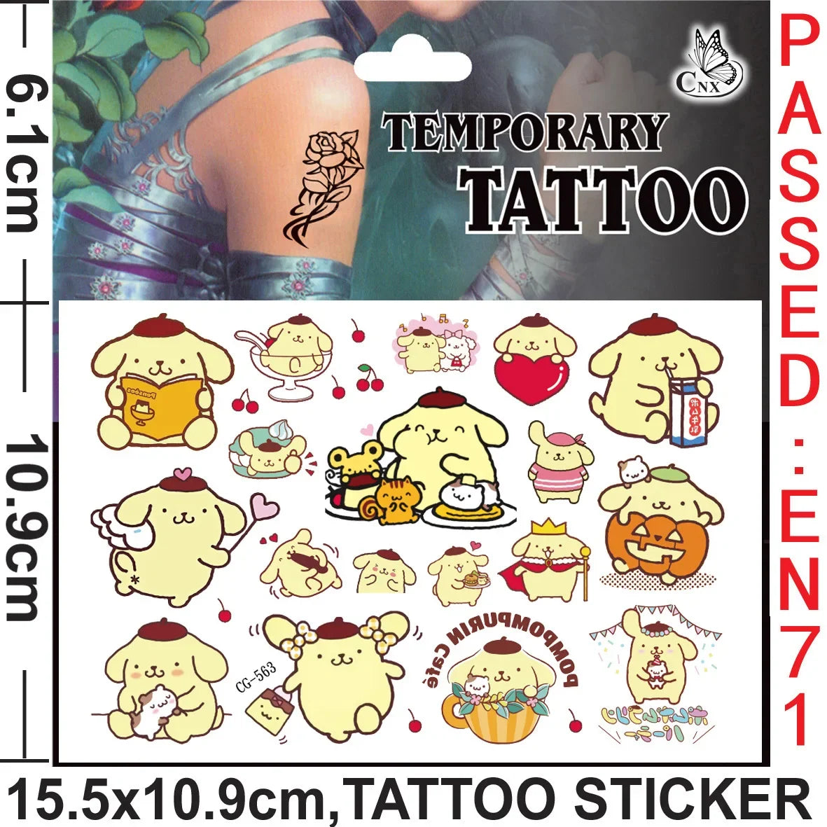 Sanrio series Tattoo Stickers Waterproof Cute Sticker Anime Birthday Party Supplies Decoration For Kids Women Men Gift