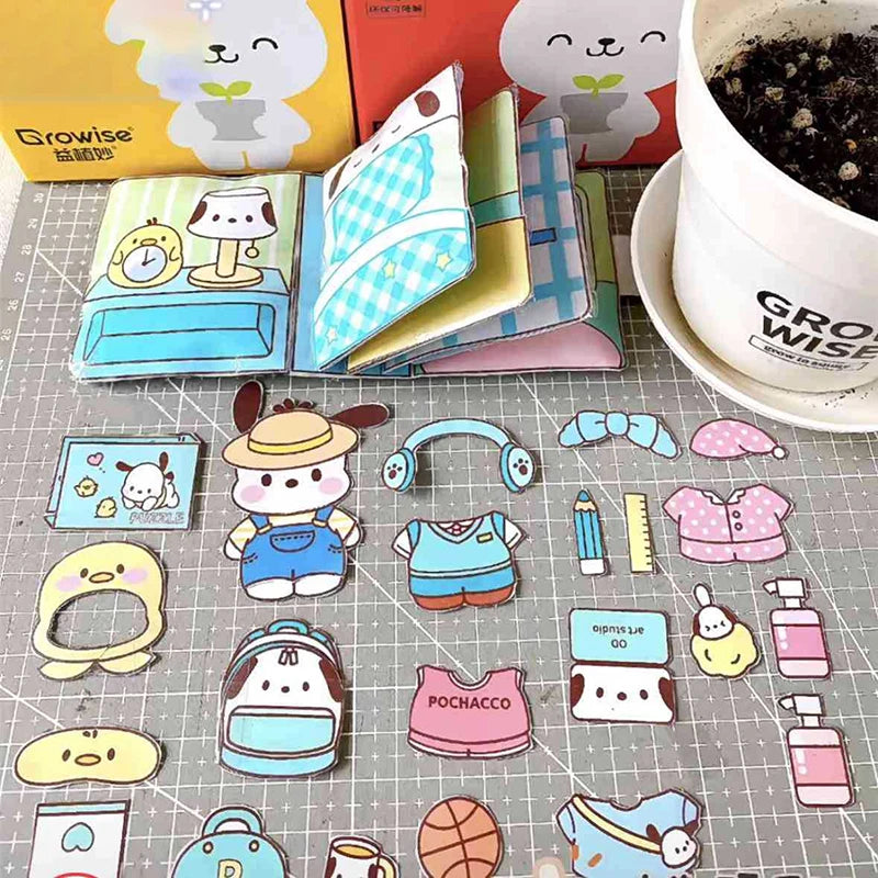 DIY Quiet Book Doudou Book Educational Kuromi Yugui Dog PacPacha Dog Quiet Book Children Girls Handmade Toys