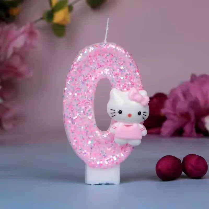 Sanrio Cute Hello Kitty Fun Digital Candles Creative Kawaii Cartoon Pattern Party Decoration Supplies Birthday Cake Accessories