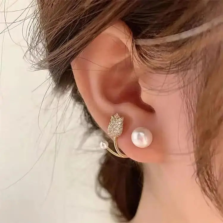 925 Silver Needle Korean Fashion Big Crystal Heart Earrings For Women Jewelry 2025 Trending New Luxury Women's Zircon Earrings