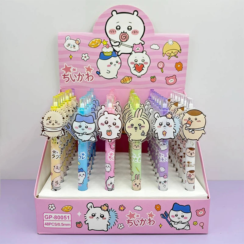 1/6/18Pcs Cute Chiikawa Hachiware Usagi Cartoon Animes Character Patch Press Pen 0.5mm Gel Pen Student Stationery Supplies Gifts
