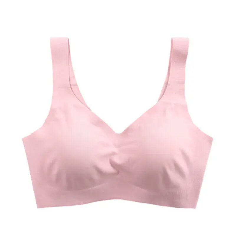 Summer Women's Sports Bra Gym Seamless Ice Silk Bra Removable Chest Pad Bralette No Steel Ring Breathable Yoga Run Underwear