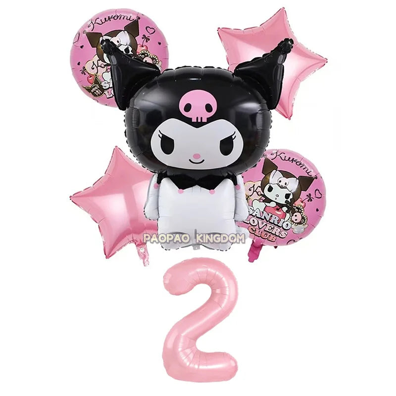 Cinnamoroll Kuromi My Melody Anime Kawaii Balloon Baby Shower Party Decoration Metallic Birthday Arrangement Helium Balloons