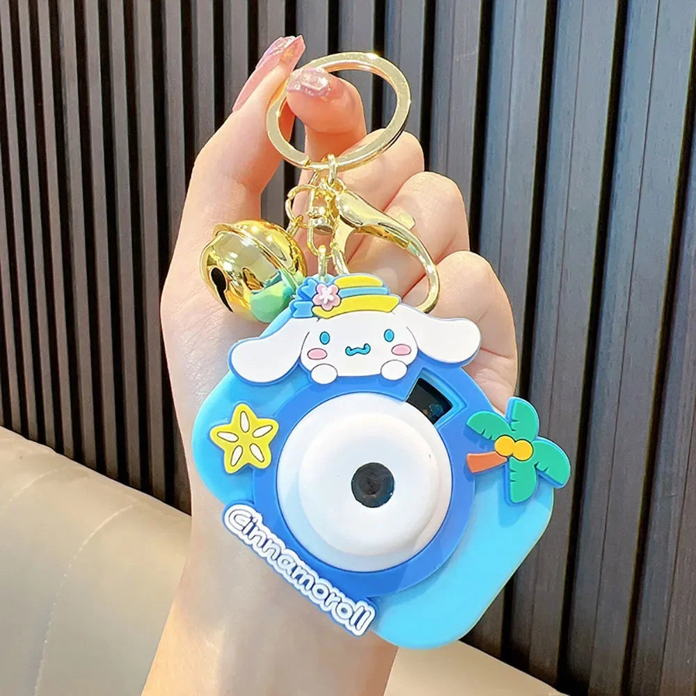 Hello Kitty 5Cm Keychain Camera Projection Sanrio Figure Anime Melody Cinnamoroll Kuromi Kawaii Decor Gifts for Chidlren Toy