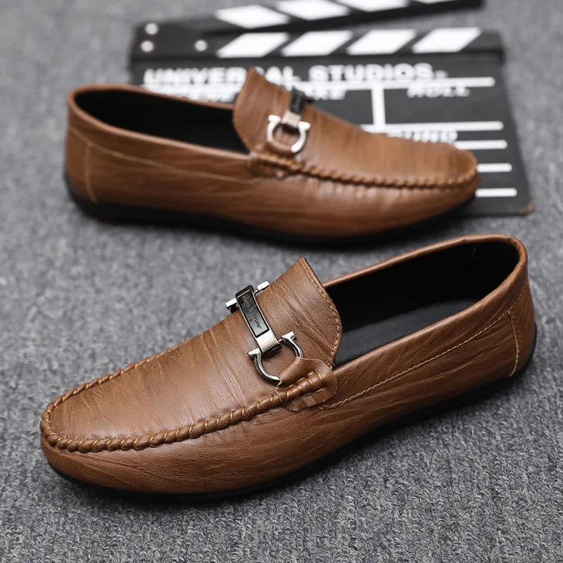 Men Loafers Shoes for Men Luxury Business Dress Shoes Comfy Slip-on Drive Moccasins Footwear Male Brand Leather Boat Shoes Men