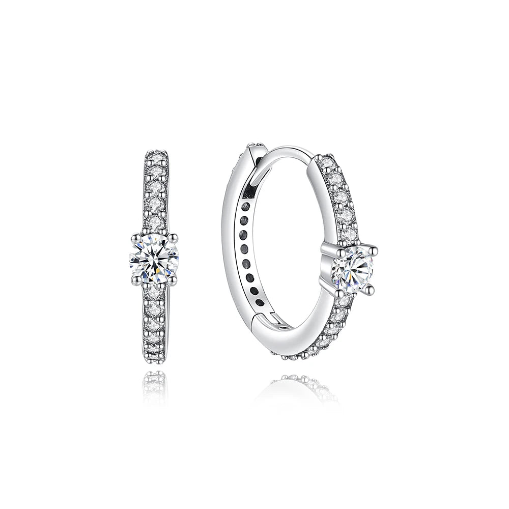 Original 925 Sterling Silver Earrings 2025 Stud Hoop Crystal Earings For Women Rose Gold Crown Heart Infinity Bee Earing Jewelry