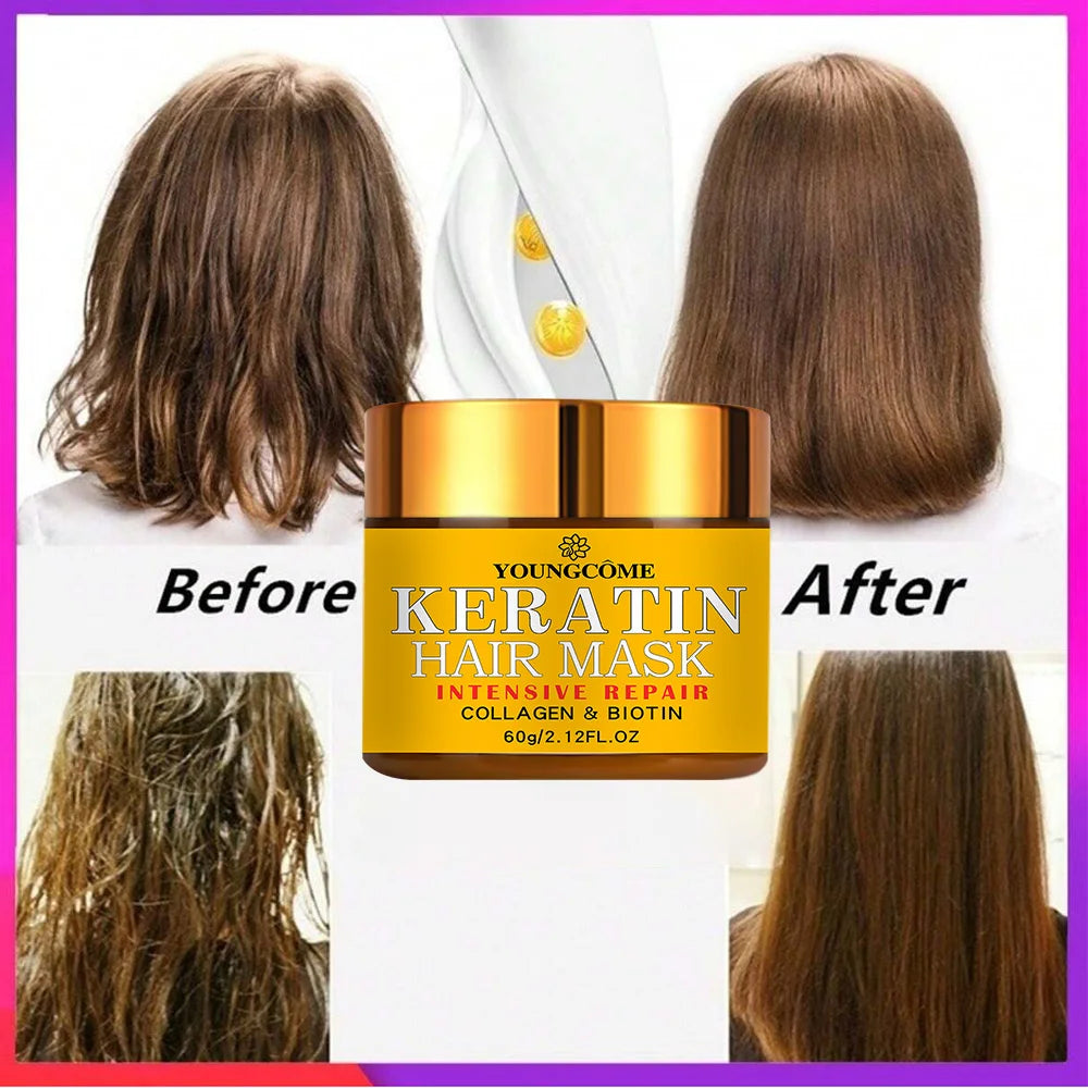 ヘアリペア ヘアマスク ビオチン コラーゲン ケラチン トリートメント ヘアコンディショナー ヘアエッセンシャルオイル 乾燥・ダメージヘアに栄養を与える