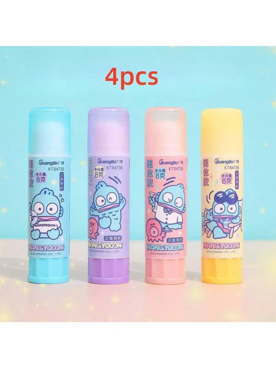 1/4pcs/set Kuromi melody Solid Glue Sticks High Viscosity Adhesive For Office & Students, White,Chrismas gift