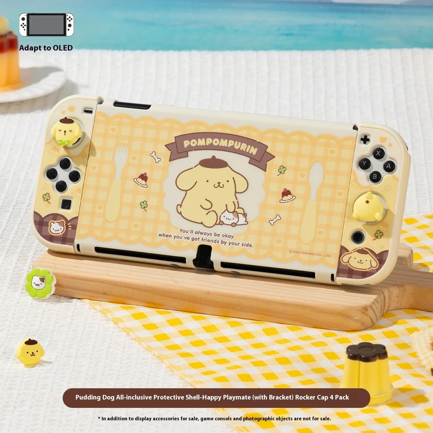 Sanrio Figure Hello Kitty Switch Ns/Oled Protective Case Hard Shell Protective Cover Plug Base Cute Peripheries Game Accessories