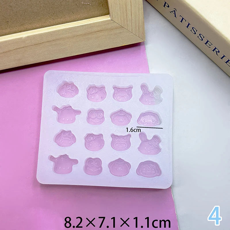 Sanrio Hello Kitty Silicone Mold Anime Kuromi Cinnamoroll My Melody Summer Jelly Ice Chocolate Food Grade Jelly Silicone Mold