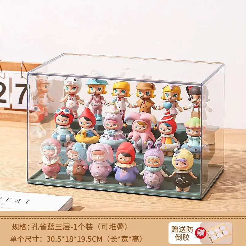 Acrylic Clear Doll Toys Storage Organizer Box Mystery Box Display Stand For Pop Dolls Storage Case Waterproof Dust Proof Box