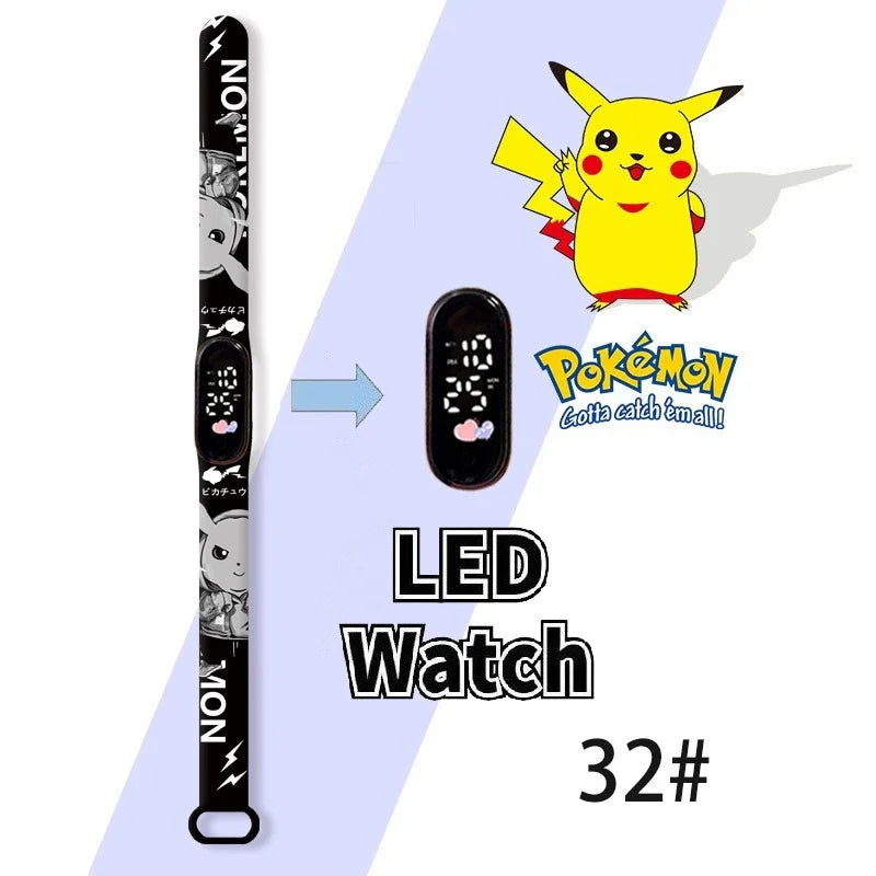 Cartoon Hello Kittys Electronic Led Sports Watch Kawaii Sanrio Kuromi Cinnamoroll Student Child Printing Water Proof Gifts Toys