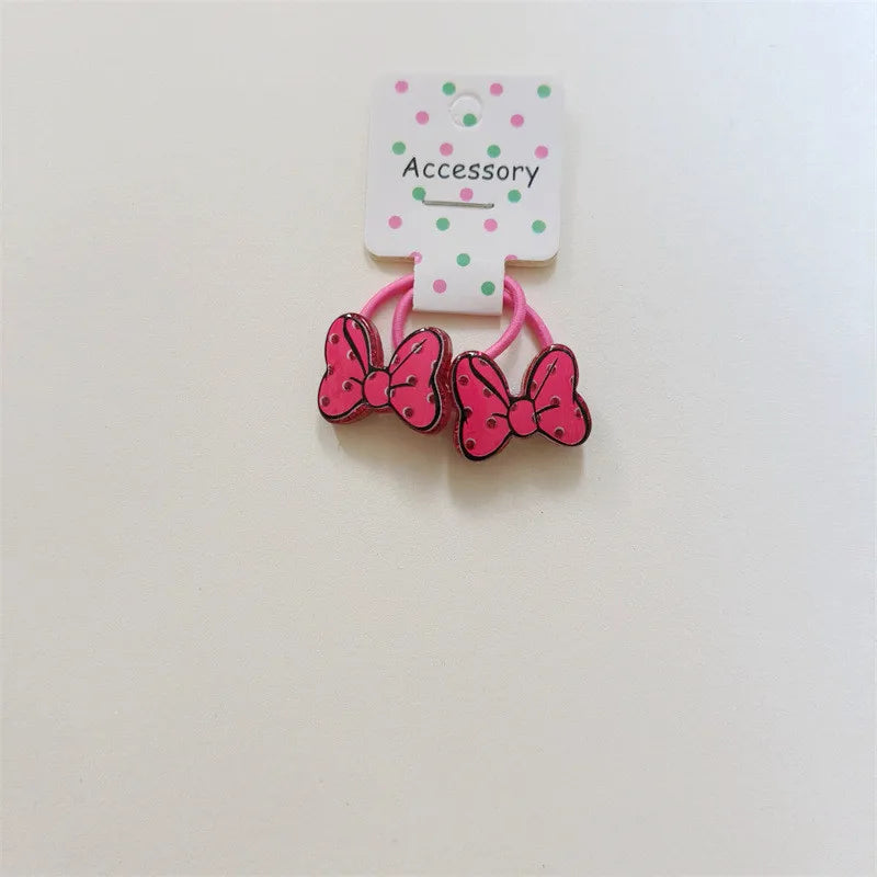 Disney Anime Minnie Mouse Hairrope Hairpin Kawaii Minnie Hair Accessories Cartoon Girl Hairpin Baby Gifts