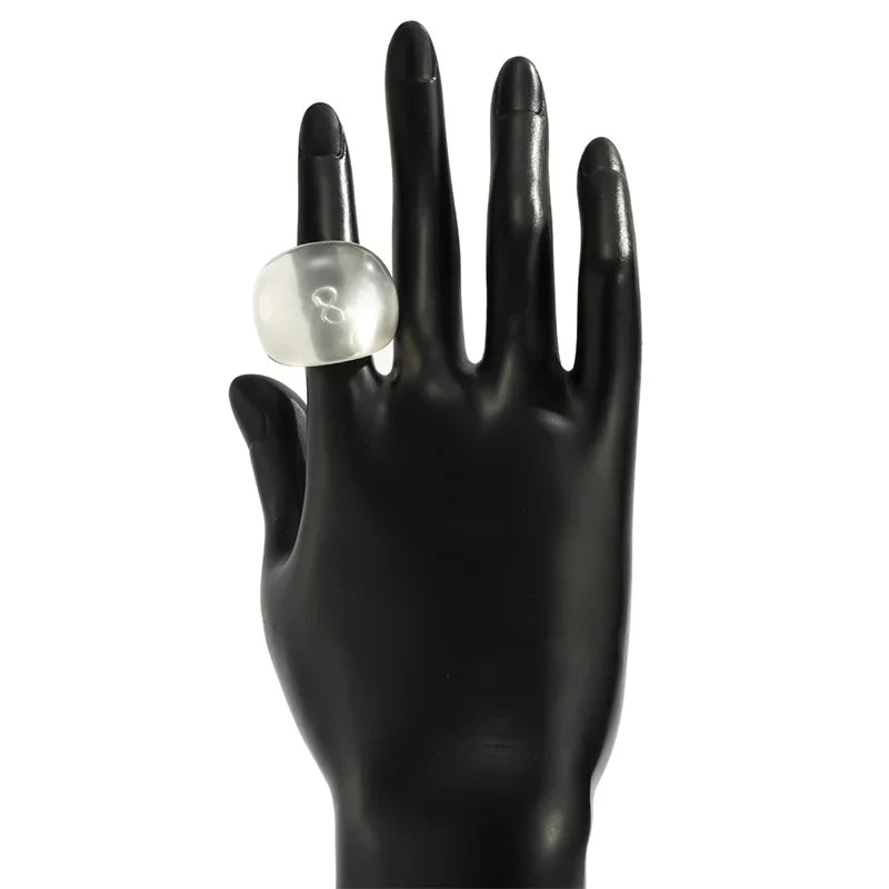 Classic Candy Color Acrylic Ring Exaggerated Geometric Ring Hand Jewelry Wholesale Women's Accessories