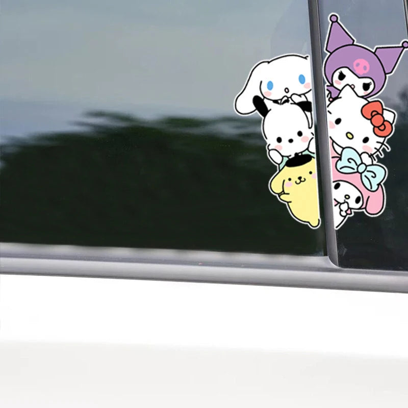 Sanrio Hello Kitty Car Sticker Car Handle Protective Film 3D Cute Car Door Stickers Waterproof Vinyl Decal Car Accessories Decor