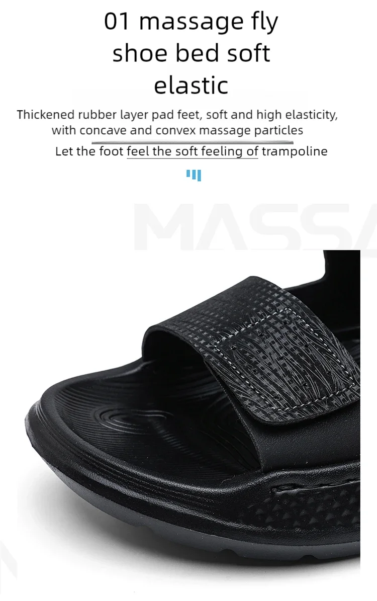 Sandals for men summer style soft sole casual wear-resistant anti slip black sandals for outdoor wear water wading beach shoes