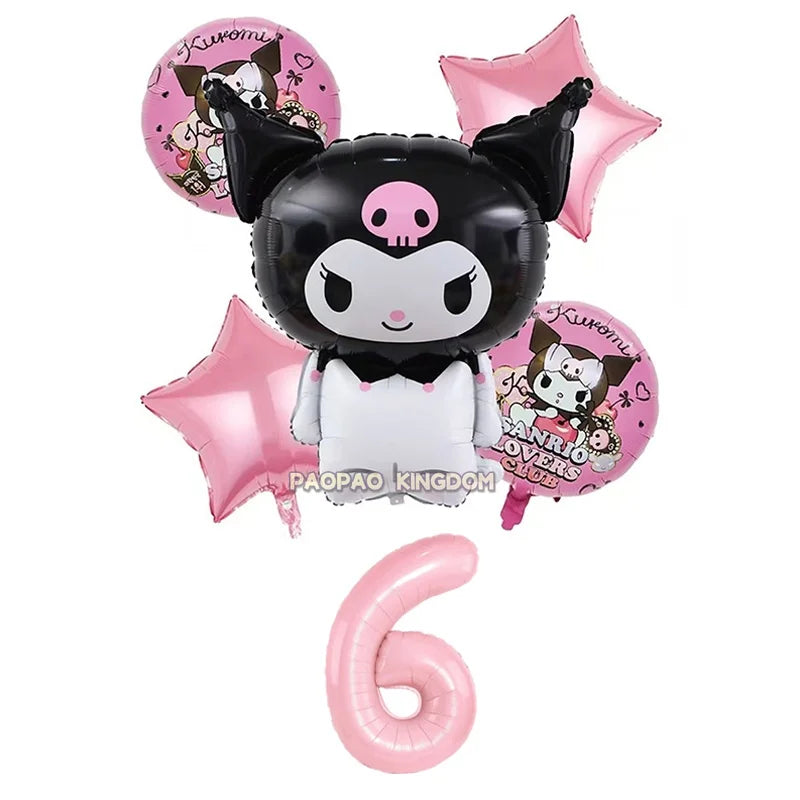 Cinnamoroll Kuromi My Melody Anime Kawaii Balloon Baby Shower Party Decoration Metallic Birthday Arrangement Helium Balloons