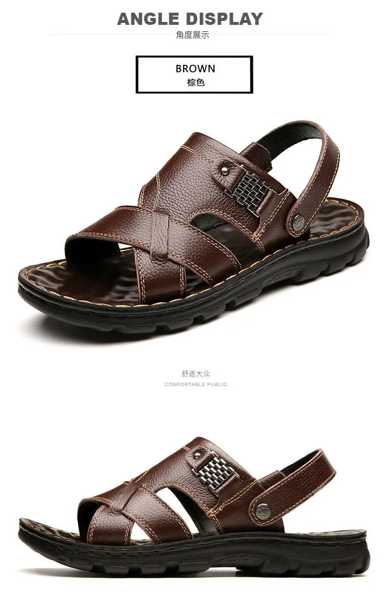 2025 New Men's Sandals for Men's Summer, Dual use for Cooling, Soft soled Exterior, Middle aged, Dad's Shoes, Elderly Shoes