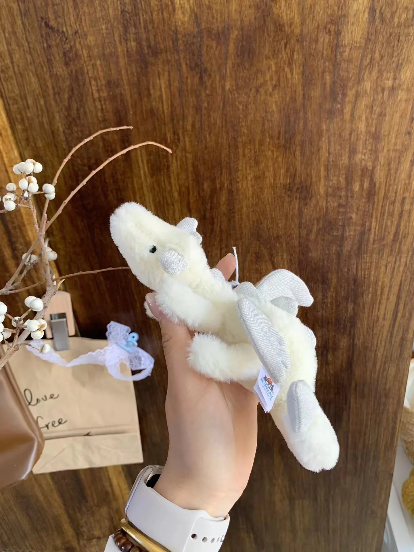 JellyCat 18cm ソフトぬいぐるみ 楽しいかわいい小さなドラゴンぬいぐるみ 動物ペンダント キーチェーン バッグペンダントアクセサリー 人形ペンダントギフト