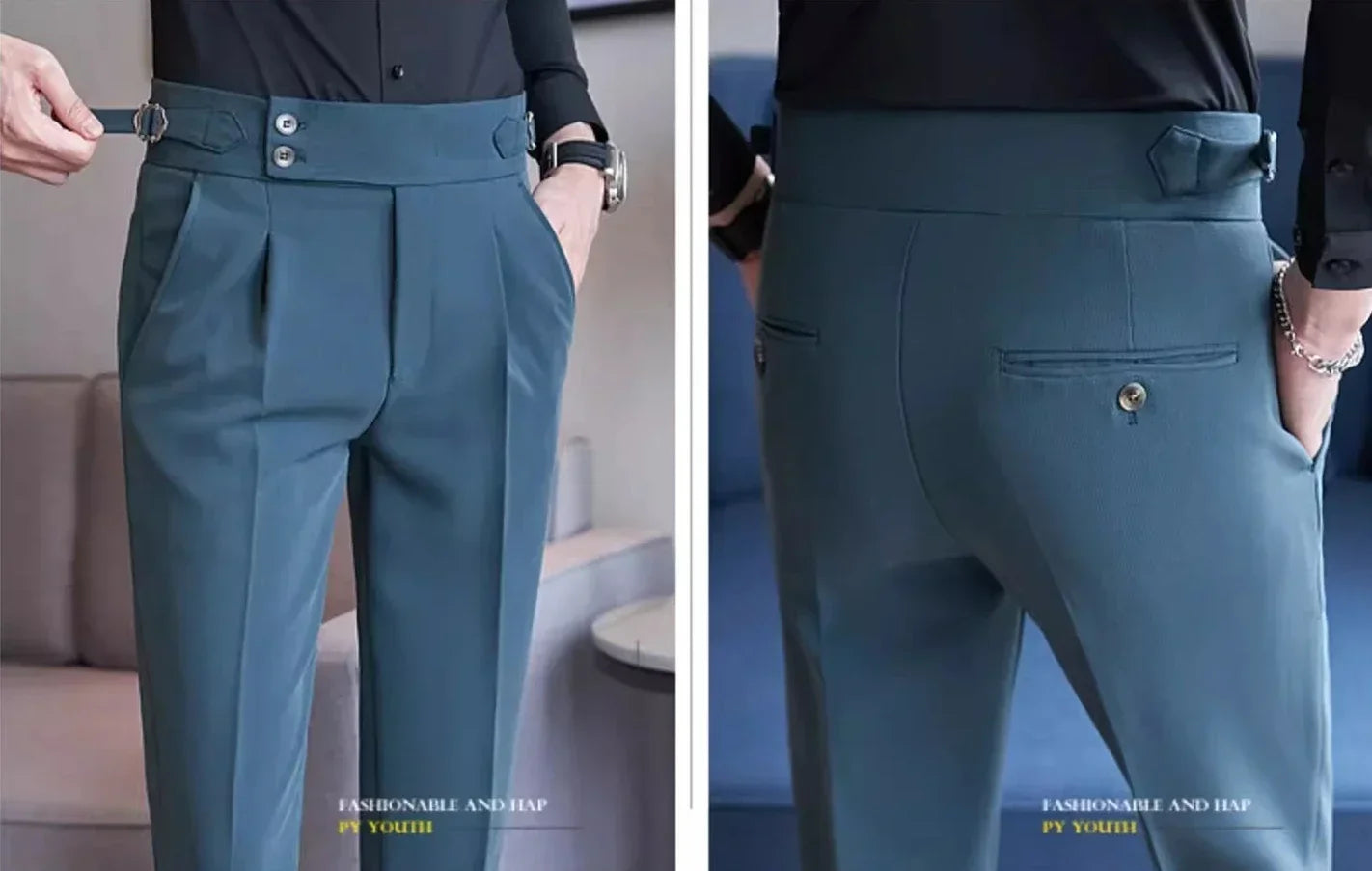 Men's Suit Pants, Fashion Slim Dress Trousers ,White Black Blue Green Pantalones Hombre Fall/Winter Male Pant, 2025 New