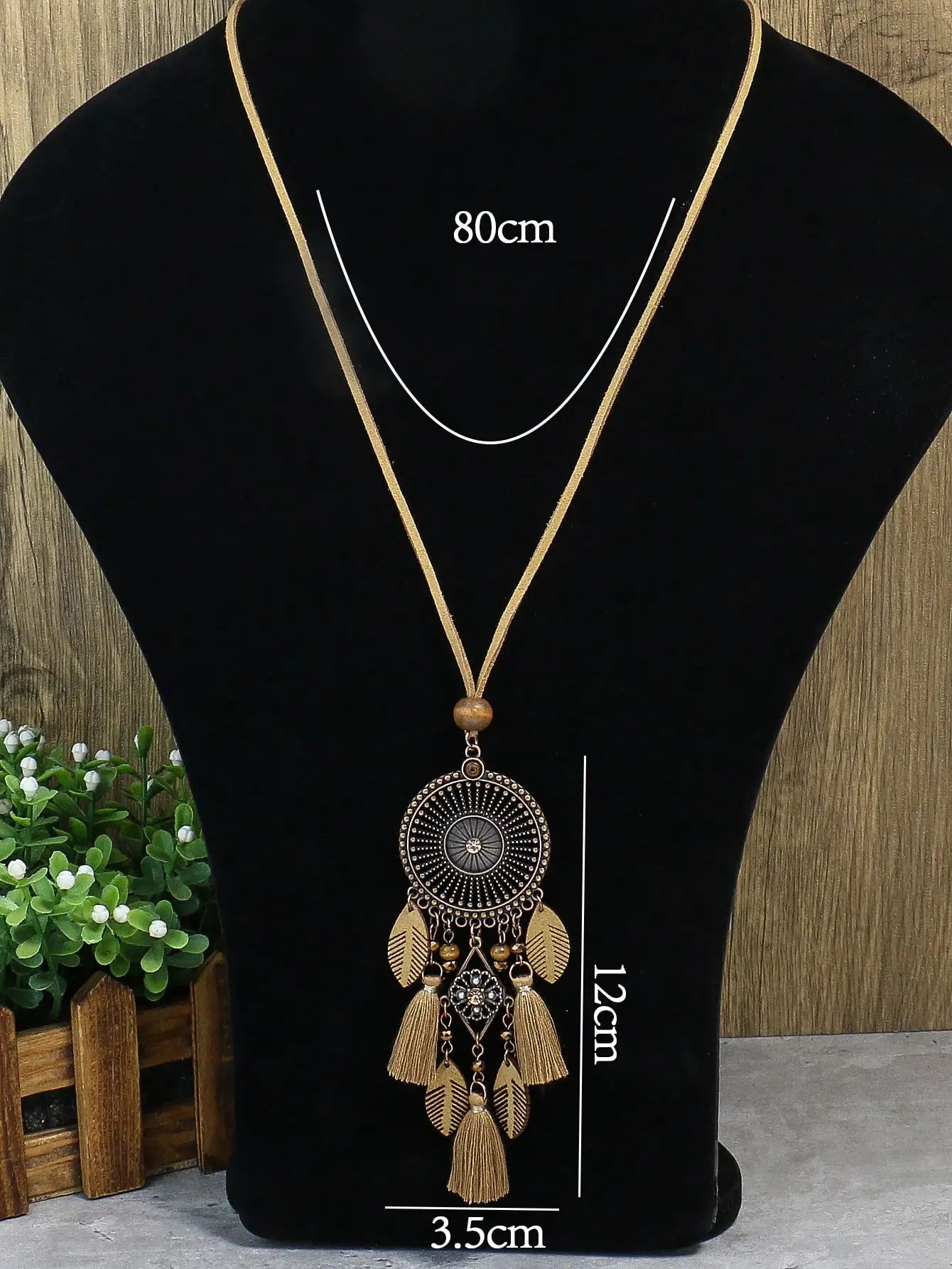 Vintage Ethnic Style Long Women's Necklace Metal Chain Wheel Tassel Necklace Women's Daily Vacation Can Wear Gift