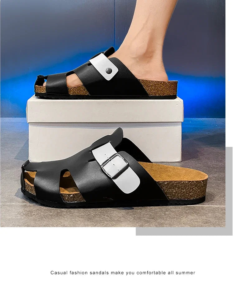 Fashion designer sandals for men-High quality beach shoes comfy non-slip slides luxury slippers free shipping
