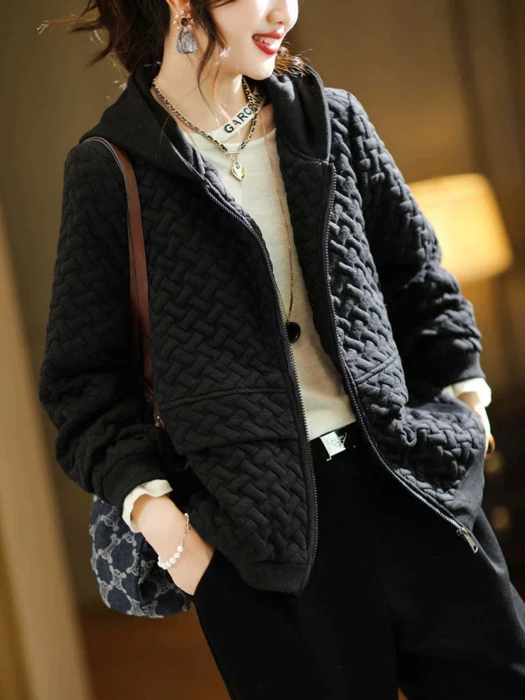 New Autumn Winter Women's Jackets Hooded Jacket Cardigan Coats Luxury Designer Wear Korean Fashion Tops Loose