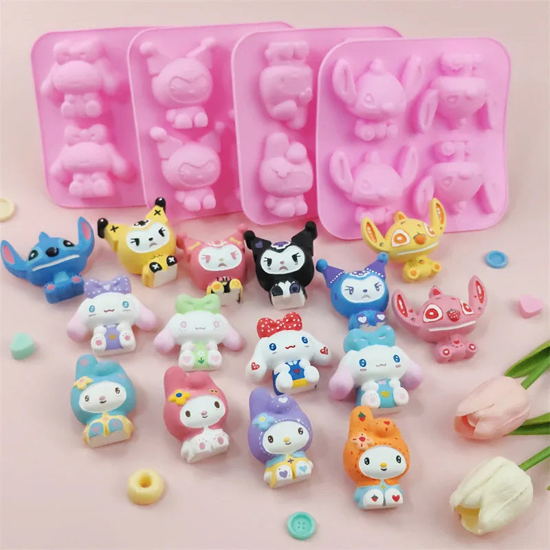 Sanrio Pompom Purin Silicone Cake Molds Hello Kitty Kawaii Anime Baking Tools 3D Bread Pastry Mould Chocolate Mould Diy Tool Toy