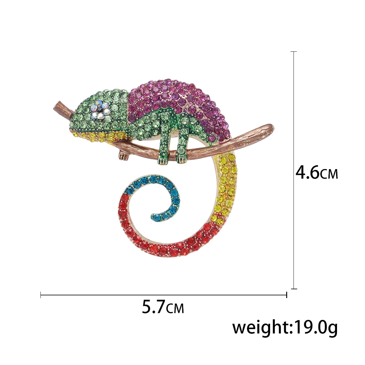 Rhinestone Chameleon Brooch for Women Unisex Enamel Lizard Pin Banquet Party Backpack Gifts Jewelry Accessories