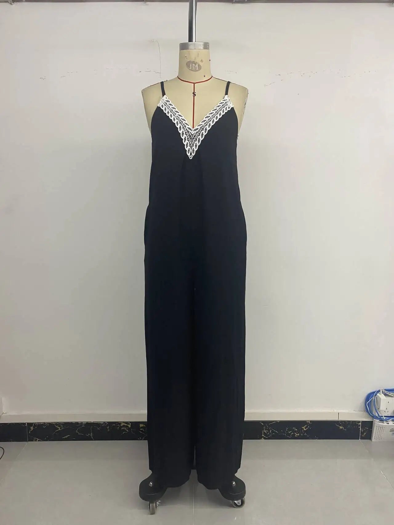 Season Sleeveless Jumpsuit Casual RuffleWide Leg Jumpsuit